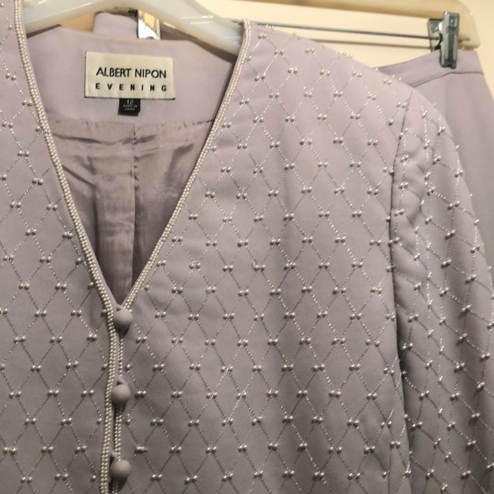 Albert Nipon Evening Lilac 2 Piece Long Dress - image 3